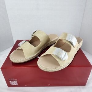 Journee Collection Tresah Beige Double-Band Espadrille Slide Sandals